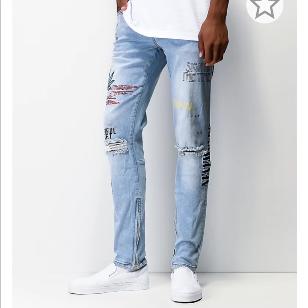 Crysp Pacific Scribbles Denim Jeans